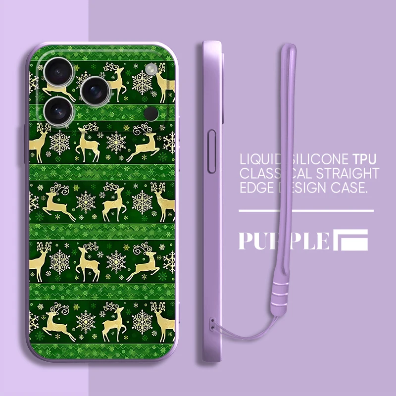 Coque souple pour iPhone XR 11 12 13 Pro Max 7 8 16e XS 17 Air 16 14 15 Plus, renne de noël - imagen 2