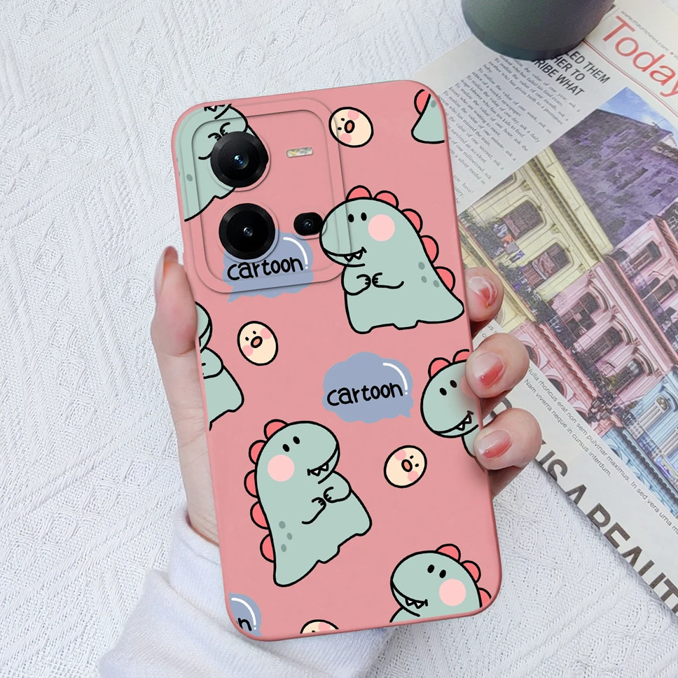 Para Vivo V25 V25E 4G 5G Funda de teléfono moda Margarita suave líquido a prueba de golpes cubierta trasera para Vivo V 25 V25 E Funda Shell Capa - imagen 4