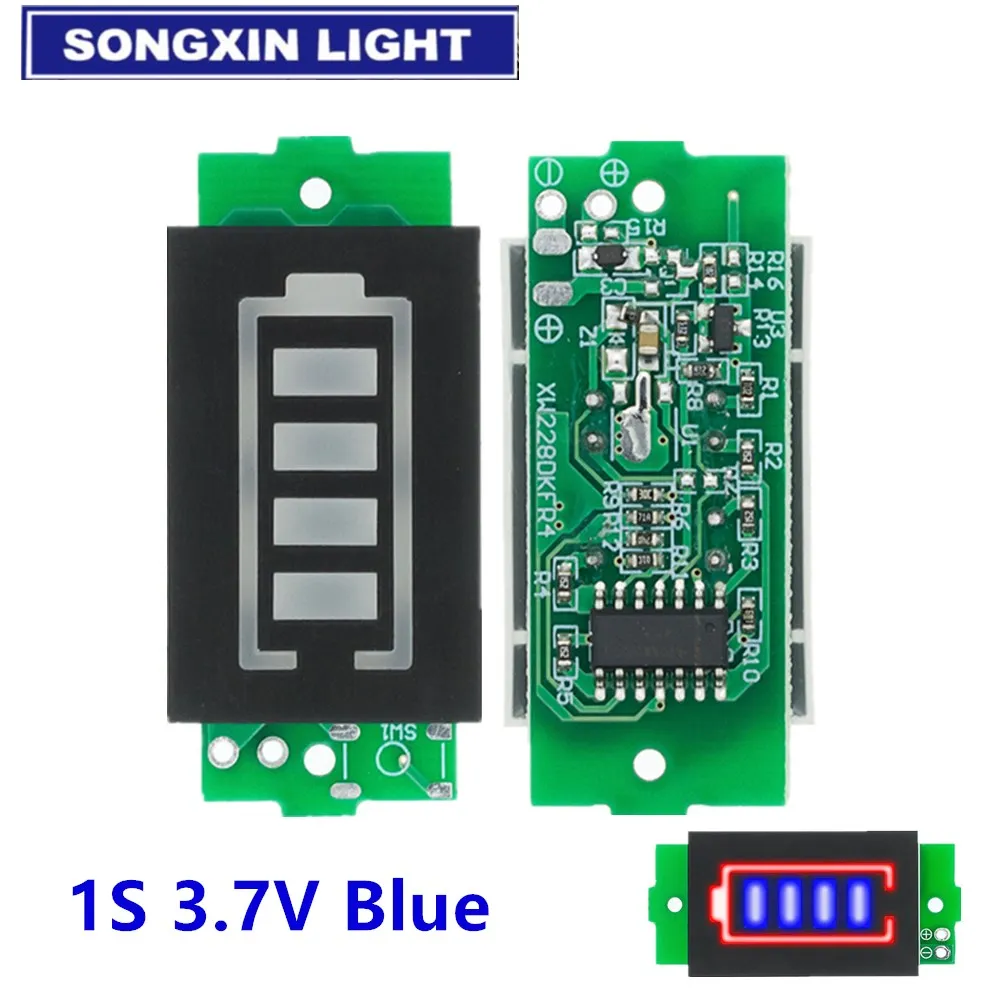 Módulo indicador de capacidad de batería de litio 1S-8S 1S/2S/3S/4S 1-8S único 3,7 V pantalla de 4,2 V probador de energía de vehículo eléctrico Li-ion - imagen 4