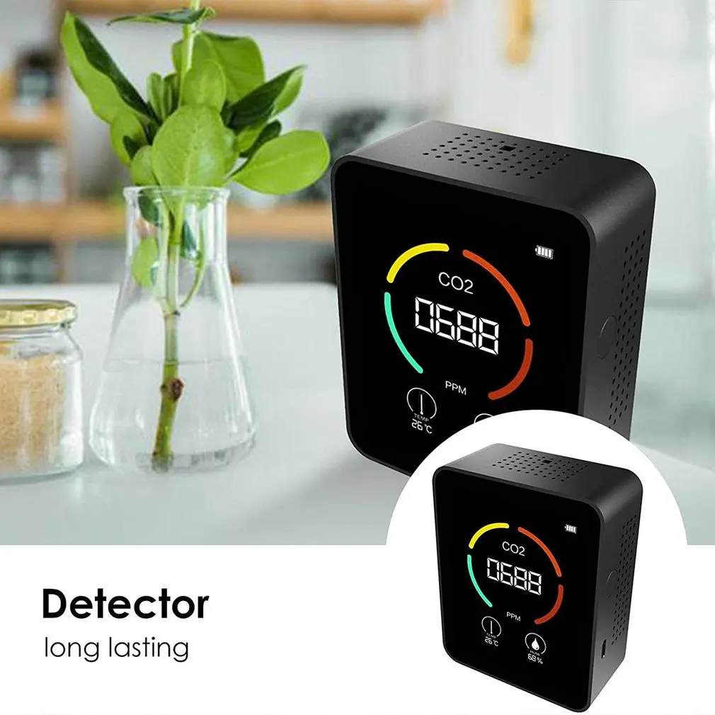 Sensor de CO2 para interiores, medidor de CO2, Detector de aire Digital, Monitor de contaminación del aire para el hogar, Detector de Gas, analizador inteligente de calidad del aire - imagen 3
