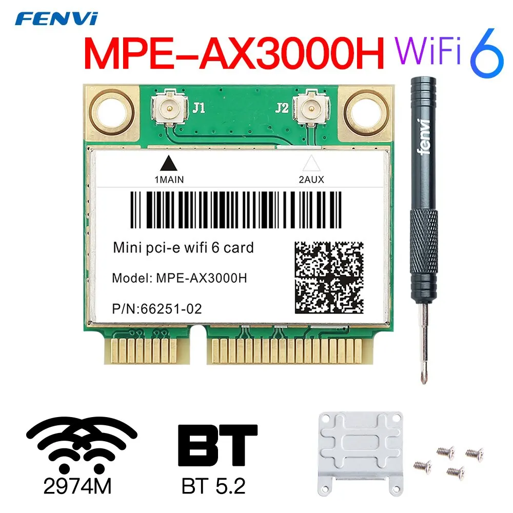 Fvi-tarjeta WiFi de banda Dual, dispositivo de 2974Mbps, 2,4G/5Ghz, para Bluetooth 5,2, red PCI-E, Wlan, 802.11AX, Win 10 - imagen 2