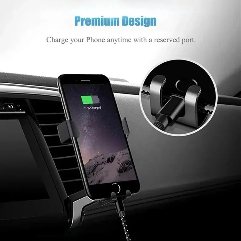 Soporte Universal para teléfono de coche por gravedad soporte para salida de aire soporte para teléfono inteligente en soporte GPS para coche para iPhone 15 Samsung Xiaomi - imagen 3