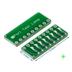 Lámpara prueba puerto LED con indicador segmentos rojo verde azul