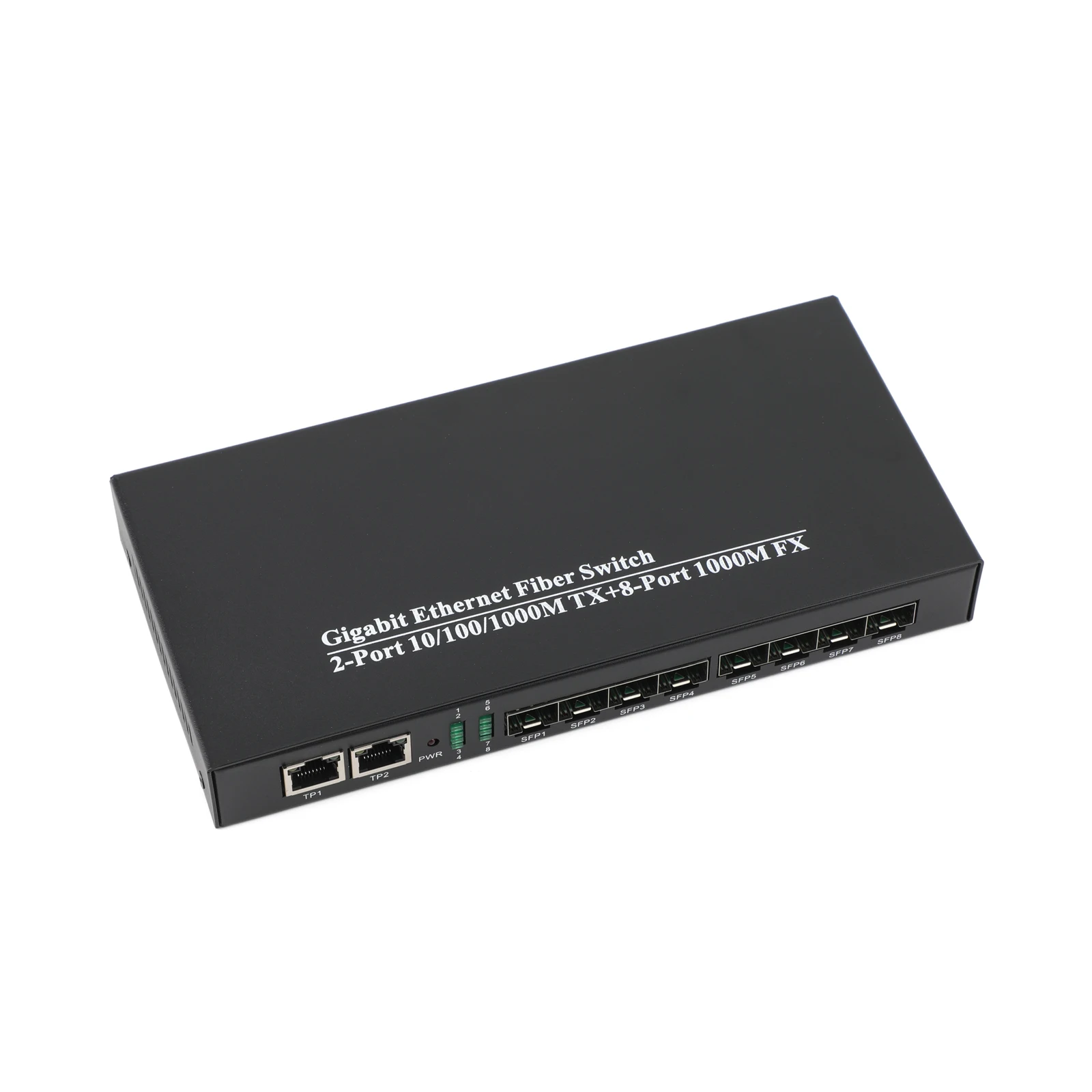 DE 1 Uds Gigabit SFP convertidor de medios 8 SFP a 2 transceptor RJ45 10/100/1000M interruptor de fibra óptica - imagen 3