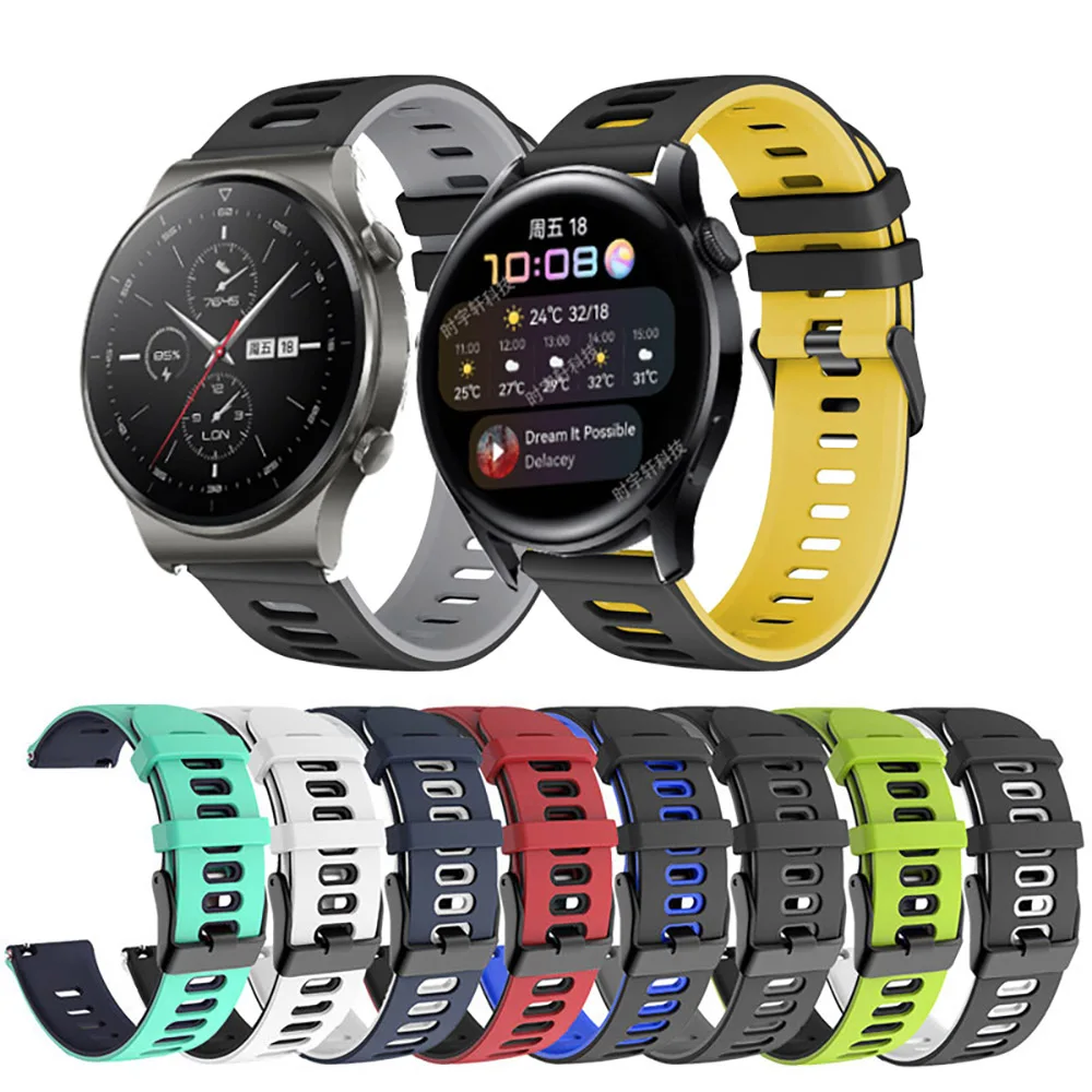 Correa de silicona de 20mm para Samsung Galaxy Watch 7, 6, 5, 4, Active2, 40mm, 44mm, para Galaxy Watch 3, 45mm/Gear S3, pulsera de 22mm