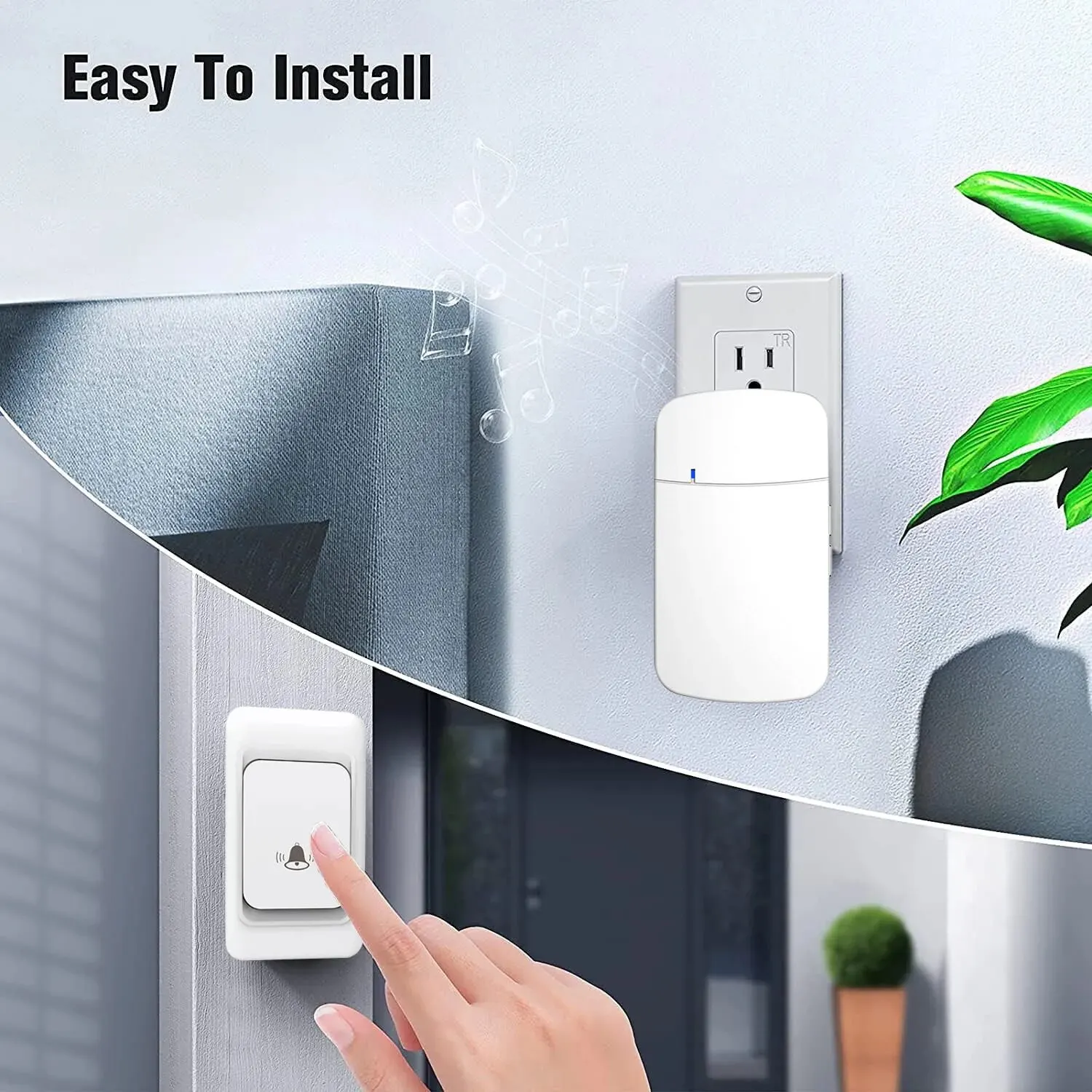 Timbre inalámbrico resistente al agua, fácil instalación, con 38 timbres, 3 niveles de volumen y alcance de 800 pies para tienda de negocios y hogar - imagen 3