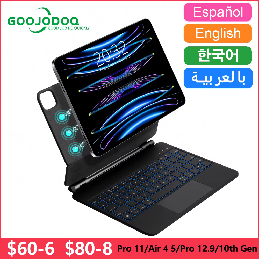 GOOJODOQ Funda Teclado Mágico iPad Pro/Air/10 – Protección Ligera