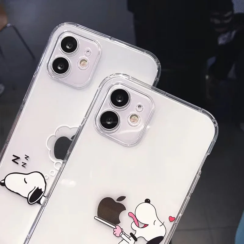 Snoopy-funda transparente de dibujos animados para iPhone, carcasa bonita y suave para iPhone 16, 15, 14, 13, 12, 11 Pro Max, Xr, Xs Max, 14 Plus, 8 Plus, Y2k - imagen 5