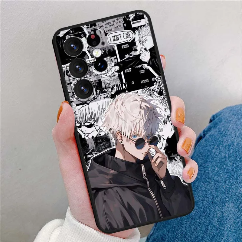 Gojou Satoru Art Cover para Samsung Galaxy Note 20 10 9 8 A24 A34 M13 M31 M32 M52 M62 Ultra Lite funda de teléfono negra - imagen 4