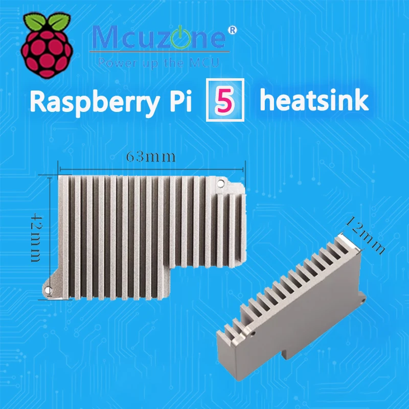 Mcuzone Raspberry Pi 5 disipador térmico Material de aleación de aluminio, excelente resistencia a la corrosión, conductividad térmica, resistencia a la oxidación
