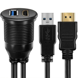 Cable USB 3.0 4K Impermeable empotrable HDTV para coche y barco