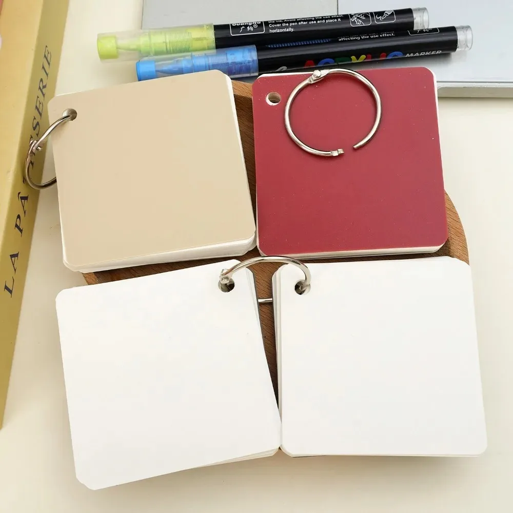 Carpeta de 80-320 hojas de papel, tarjetas flash en blanco con anillos de carpeta, libretas en espiral, Mini cuadernos, tarjetas de estudio, libro, papelería Kawaii - imagen 5