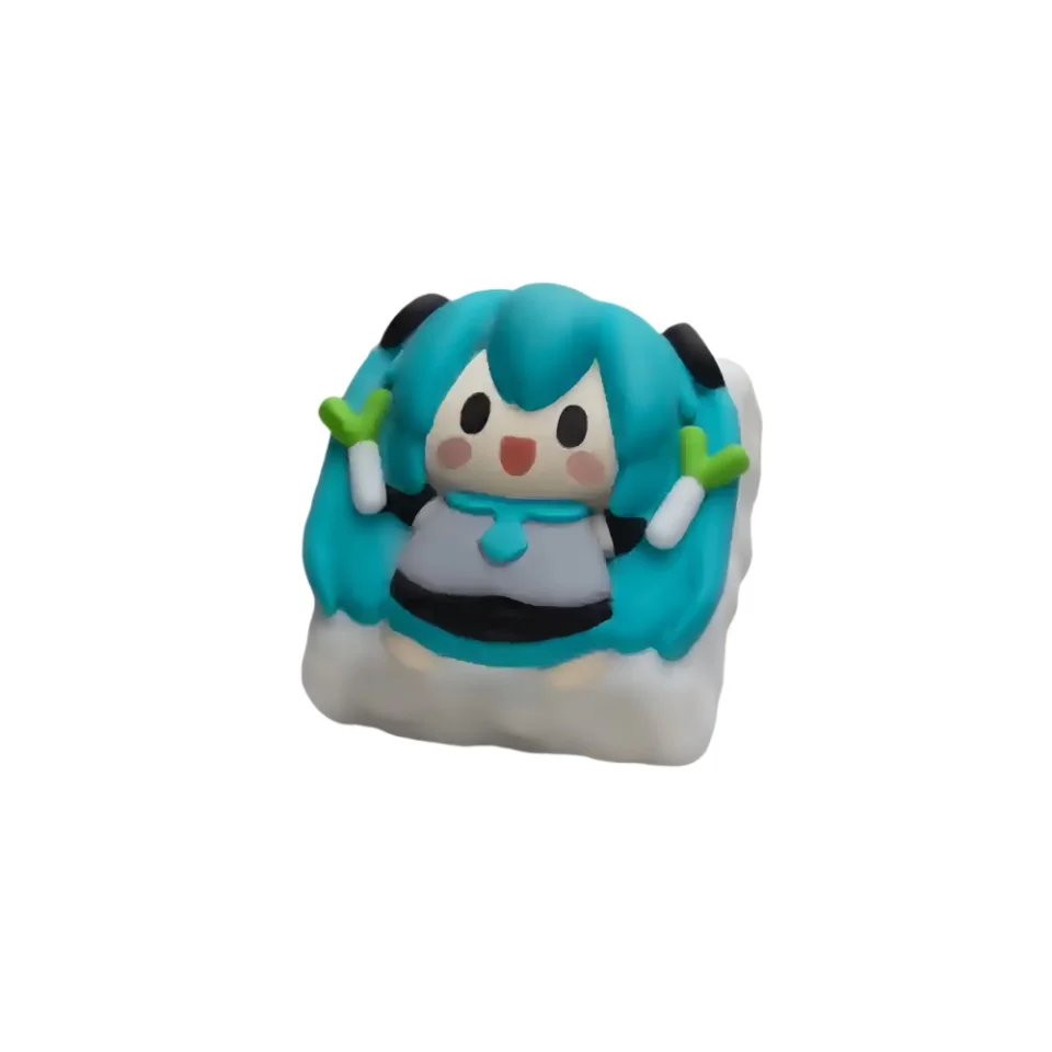 Vocaloid Miku animación tema Keycap 1 Uds versión Q personalizado arte de resina Teclado mecánico tapa de llave regalo - imagen 5
