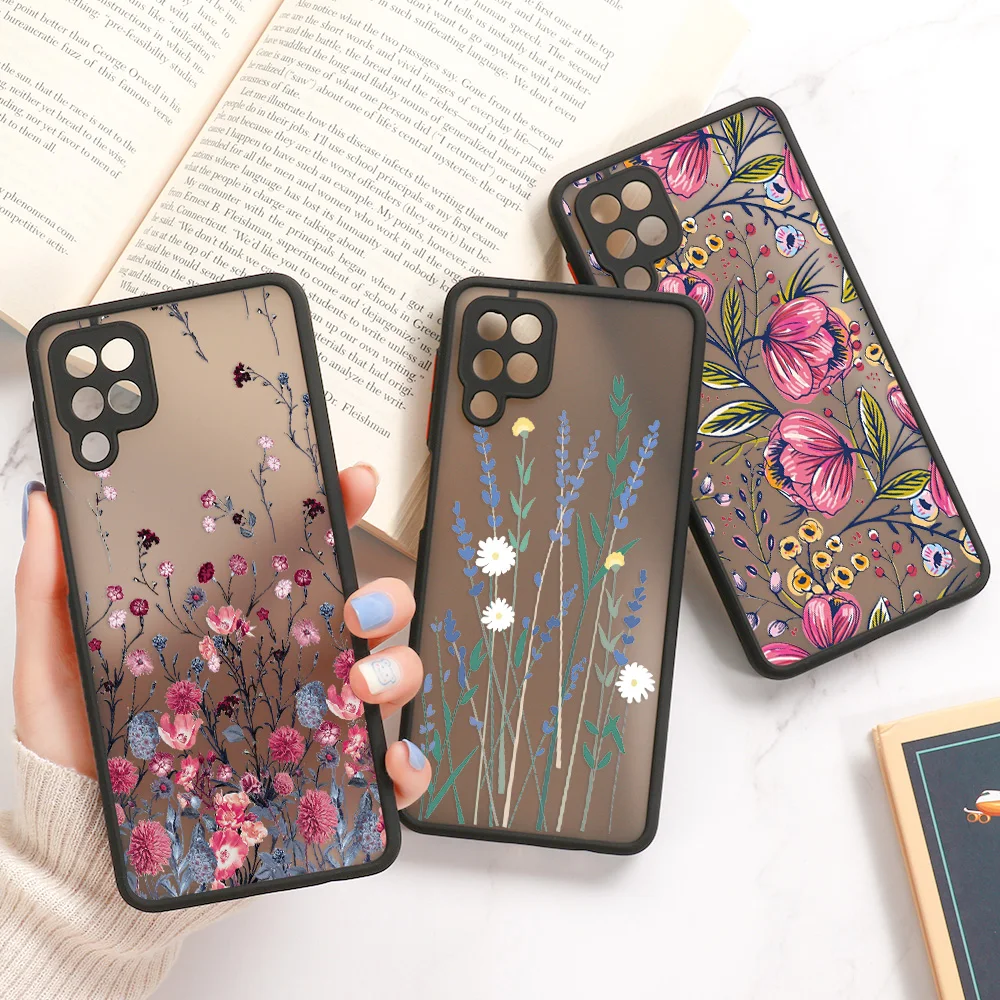 Funda mate de flores para Samsung A54 5G A34 A53 A33 A32 A55 A35 A14 A13 A05s A23 A22 A21s A52 A51 A50 A73 A72 A71 A70 Fundas - imagen 4