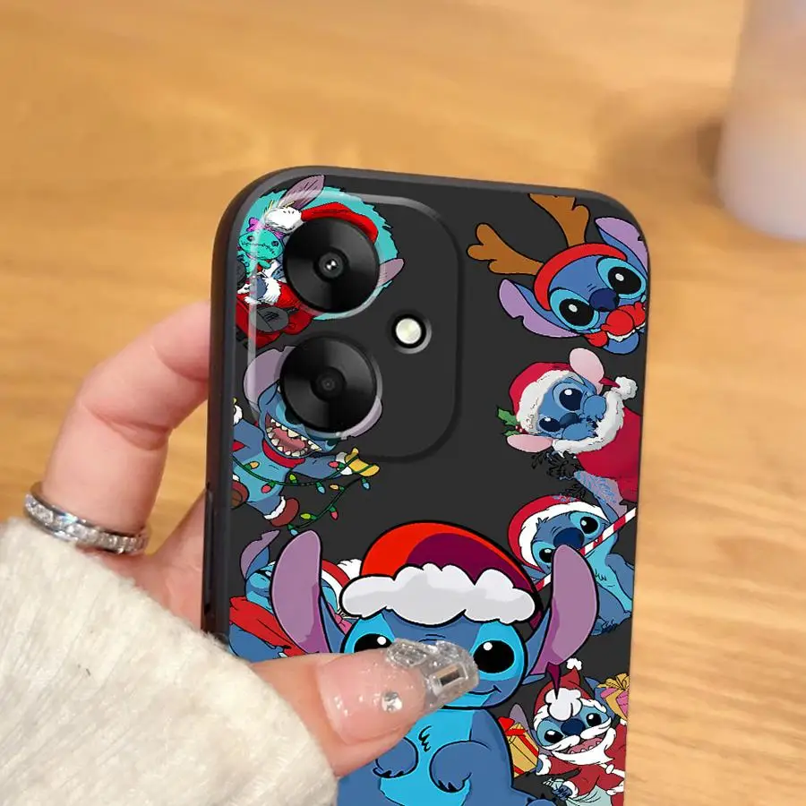 Funda de teléfono suave negra para Xiaomi Redmi A5 A3 13C 9 12C A4 A1 A2 Plus K40 K80 Pro 10 14C Stitch Navidad lindo - imagen 2