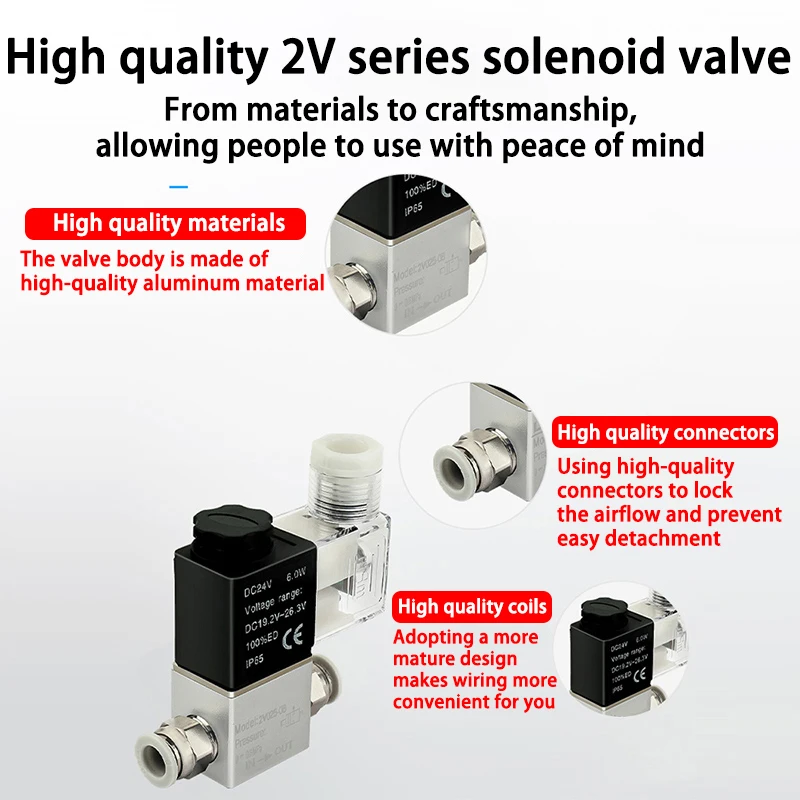 2V025-08 dc12v 24v 220v válvula solenoide de aire neumática tipo airtac 2 posiciones 2 puertos válvula magnética de aire normalmente cerrada neumática - imagen 3