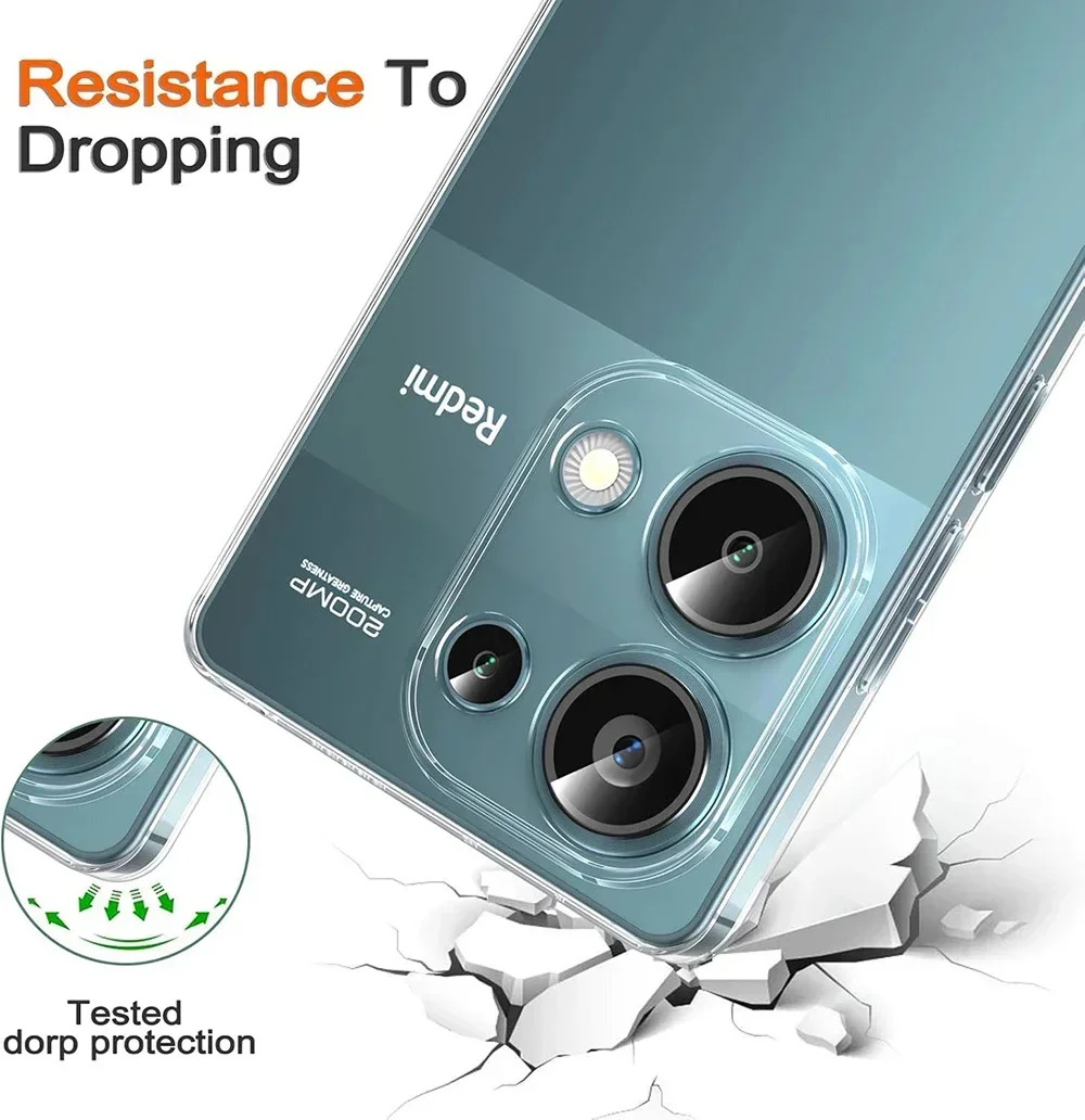 Para Xiaomi Redmi Note 13 12 12S 12T 11 11T 11S 10 10S Pro Plus Pro + 4G 5G carcasa suave transparente a prueba de golpes funda de silicona ultrafina - imagen 4