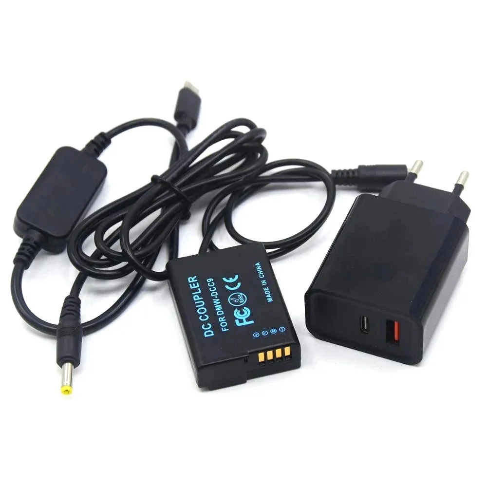 DMW-DCC9 BLD10 BLD10E batería falsa + Cable de alimentación USB C + adaptador de cargador PD para Lumix DMC-GX1 DMC GF2 G3 G3K G3R G3T G3W GF2CR GF2CW - imagen 3