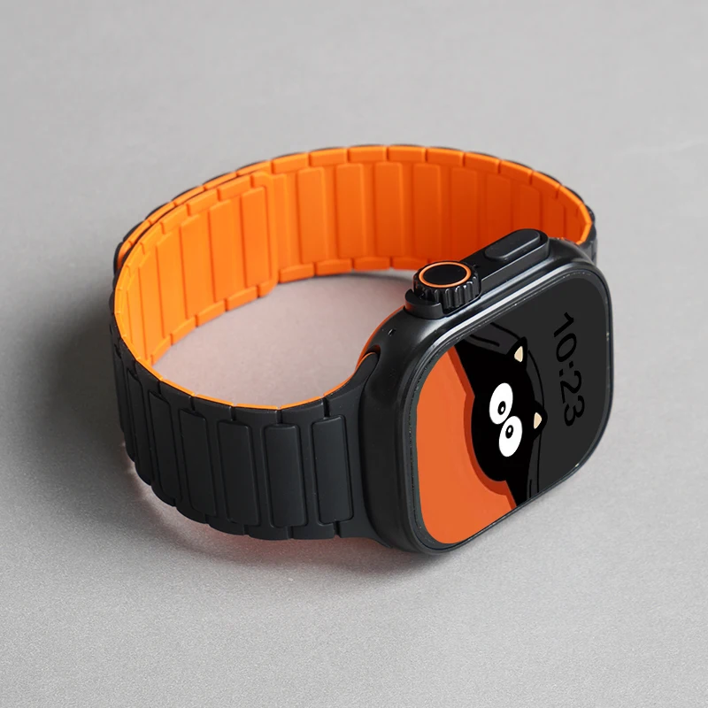 Correa de bucle magnético para Apple Watch ultra2 3 Band 44mm 40mm 49mm 45mm 41mm 46mm pulsera de silicona iWatch Series 10 9 8 7 3 Se 11