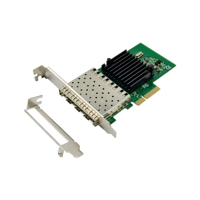 4 puertos SFP PCIE X4 1G adaptador NIC de fibra óptica de cuatro puertos controlador de tarjeta de red CHIPSET INTEL 350AM4 Gigabit 1000M Ethernet - imagen 2