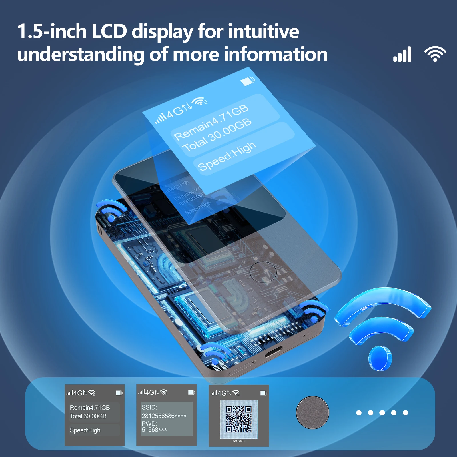 KuWfi-enrutador WiFi 4G LTE de 150Mbps, 3500mAh, punto de acceso Wifi portátil para viaje, sin necesidad de tarjeta SIM, 3GB de datos, 30 días para más de 160 países - imagen 3