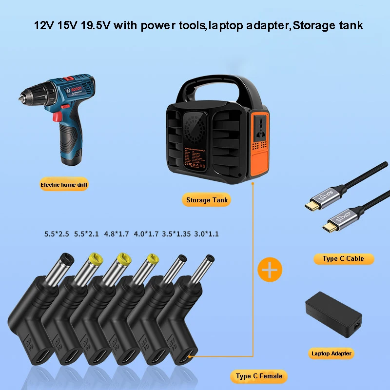 12V 15V 19,5 V USB C tipo C PD a adaptador de corriente CC Universal 3,5*1,35 5,5*2,5mm conector de clavija CC para enrutador tableta cámara - imagen 3
