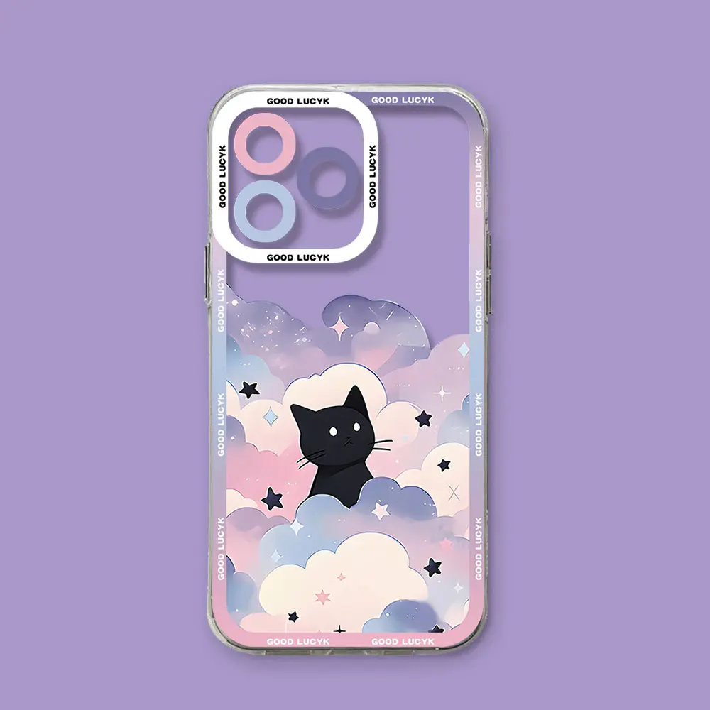 Funda de teléfono de gato negro con cielo estrellado de dibujos animados para TECNO CAMON 30 20 POVA 6 5 SPARK 10 Infinix Smart 8 7 Note Hot 40 30i 20i Pro 5G - imagen 5