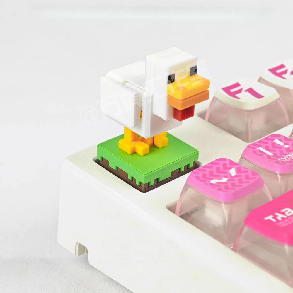 1PC Keycap dinámico pollo mi mundo presione las alas para aleta lindo teclado individual personalizado Keycap - imagen 5