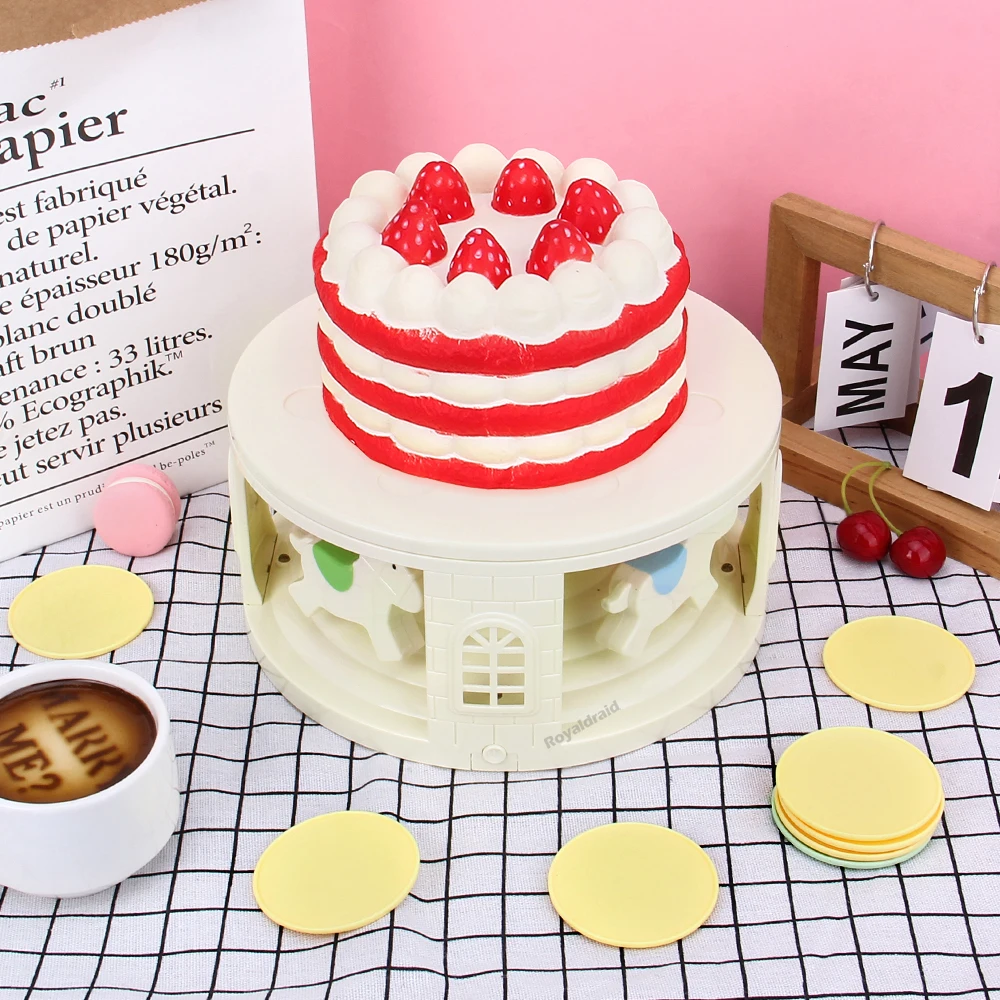 Nueva máquina rotativa automática de carrusel de 360 grados para postre y sushi, mesa giratoria para magdalenas y sushi, soporte de exhibición, máquina para cumpleaños y bodas - imagen 4