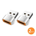 2PCS USB Silvery
