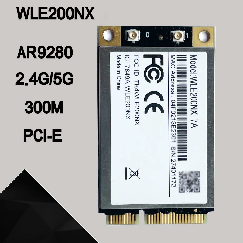 Compex WLE200NX 802.11bgn PCI Express Mini tarjeta Qualcomm Atheros AR9280 802.11bgn doble banda 2,4 GHz 5GHz 2x2 módulo inalámbrico MIMO