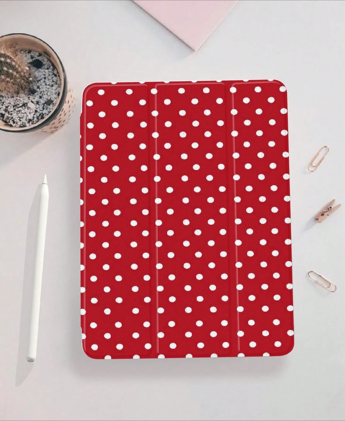 Funda clásica Simple de lunares rojos para iPad pro 10/11/2020/6th/7th /8th /Air 3rd/Air 4th/9th gen/Air 5th Gen 2022/Air 11