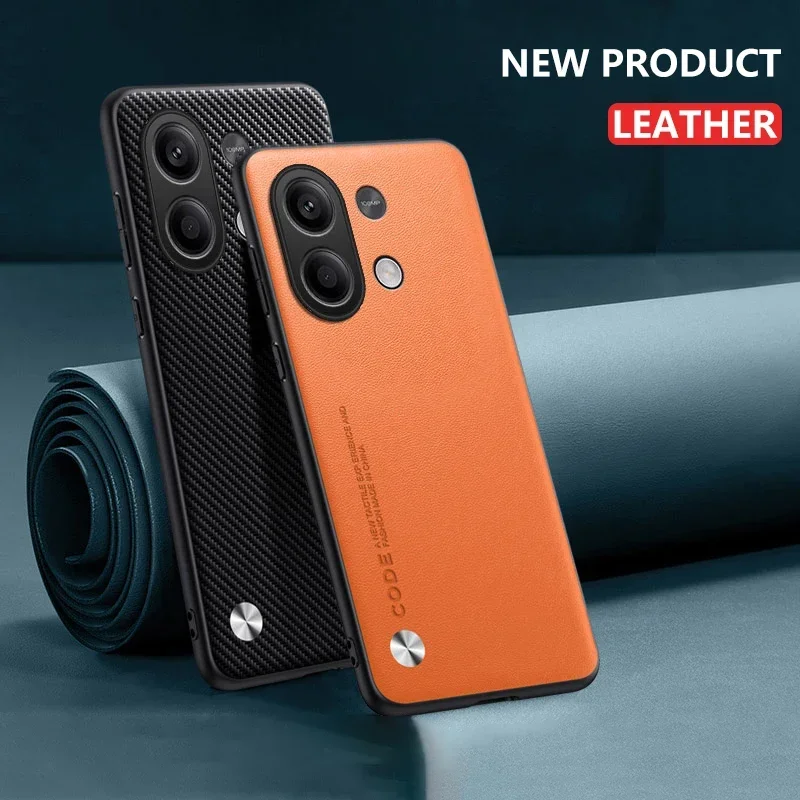 Funda de cuero para Xiaomi Redmi Note 13 Pro 4G, protección de silicona de fibra de carbono, cámara completa, funda dura para teléfono, Note13Pro 4G - imagen 5