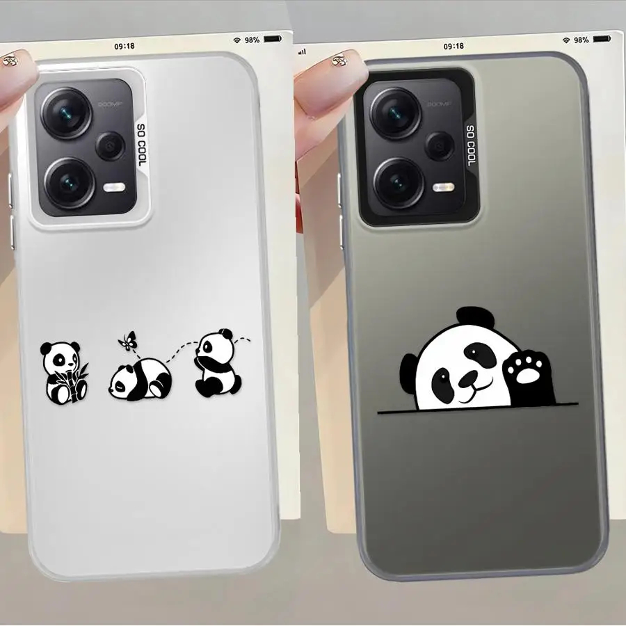 Funda trasera de teléfono para Xiaomi Redmi 9T 12C A1 A2 Plus A5 K60 14C 13C 9C 10C lindo Panda de dibujos animados - imagen 3