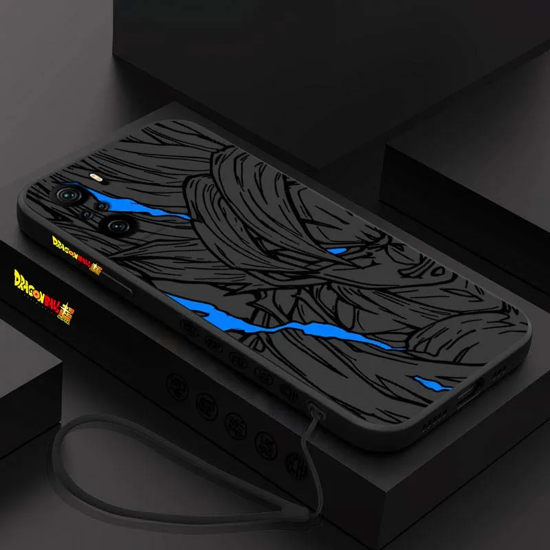 D-Dragon Ball Saiyan Goku Cool para Xiaomi Redmi Note 14 13 12 11 10 9 8 Pro Plus 4G 5G cubierta de la caja del teléfono de cuerda izquierda líquida - imagen 3