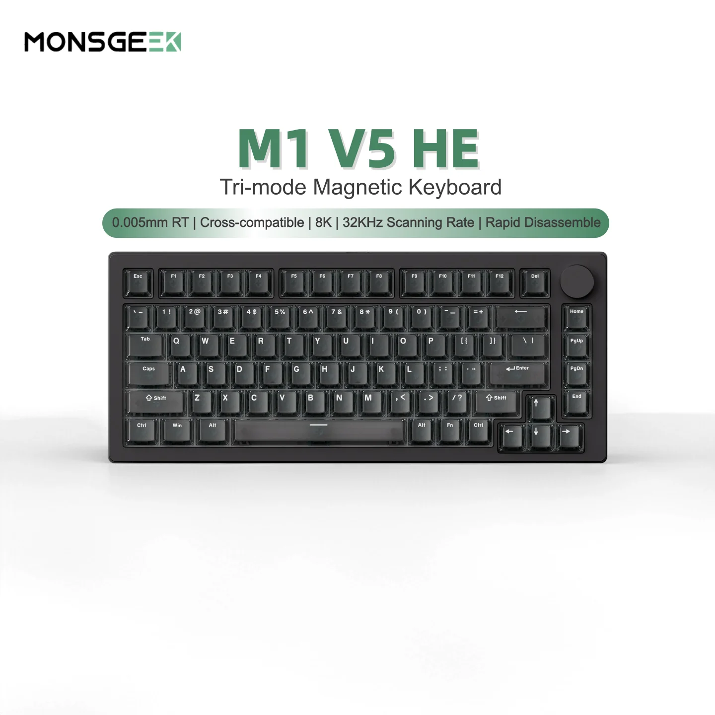 MONSGEEK M1 V5 HE teclado con interruptor magnético disparador rápido RT0.005mm 8K tasa de orinar RGB aluminio triple modo junta de teclado para juegos