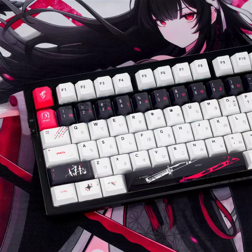 Teclas de Anime japonés PBT, 134 teclas, juego de teclas Cherry personalizadas para interruptor MX, perfil de teclado mecánico para juegos - imagen 2