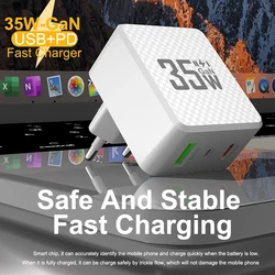 Cargador GaN USB-C Power Delivery para iPhone y Samsung