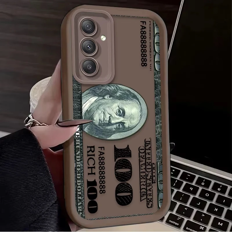 Funda de teléfono con diseño de dólar de lujo para Samsung Galaxy A14 A15 5G S21 S22 S23 S24 S25 5G FE Plus Ultra A25 A35 A52 A53 A54 A55 5G - imagen 3