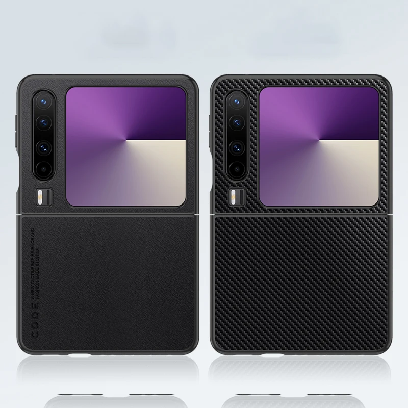 Funda de cuero para Huawei Pura X 5G, fibra de carbono mate, a prueba de golpes, marco duro de PC, funda de teléfono de lujo, carcasa para HuaweiPuraX VDE-AL00 - imagen 4