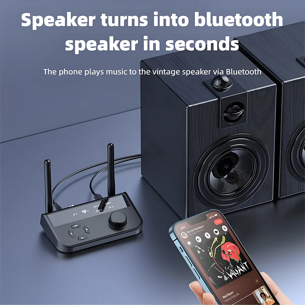 Receptor y transmisor de Audio Bluetooth 5,3, adaptador de música inalámbrico, par de 2 dispositivos BT 5,0, conector Aux RCA de 3,5mm para TV, coche, PC y auriculares - imagen 2