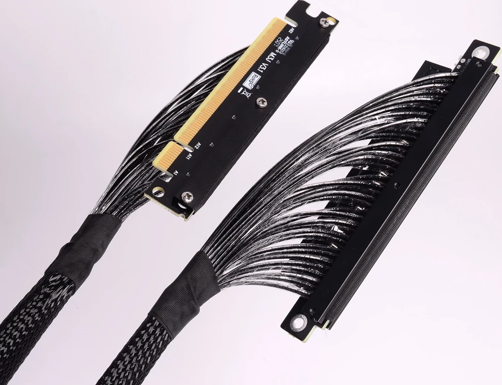 Cable de extensión ADT PCIe de doble giro inverso derecho/izquierdo Gen4 PCI Express 4,0 X16 tarjetas gráficas de flexión suave Cable de servidor A4 ITX - imagen 5