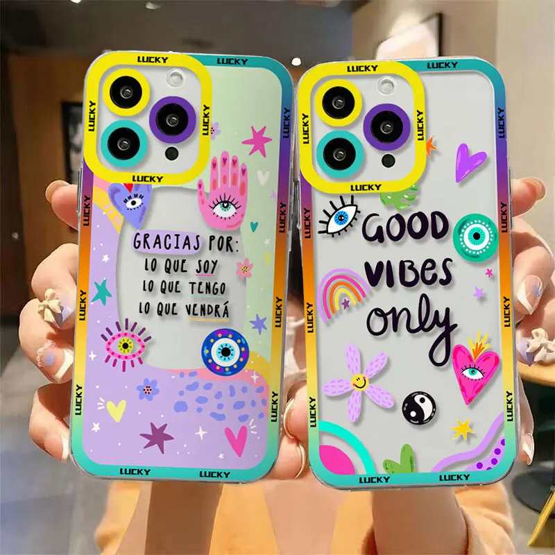 Funda de teléfono de ojo malvado azul de la suerte divertida, funda transparente para iPhone 16, 15, 14, 13, 12, 11, Mini Pro Max, X, XR, XSMax, 7, 8 Plus, SE20 - imagen 3