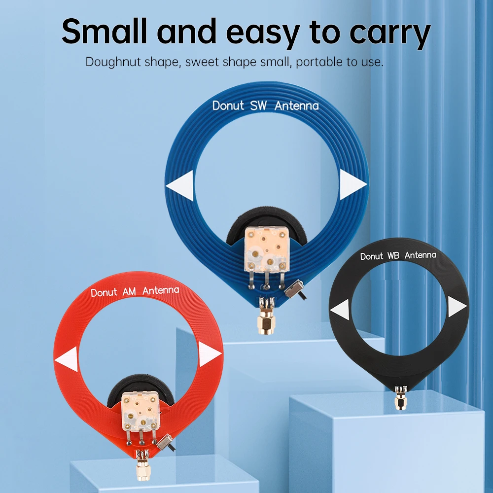 Sweet Donut AM MW/SW Mini Antena de bucle Antena de radio de bucle pequeño de onda corta de onda media para uso portátil