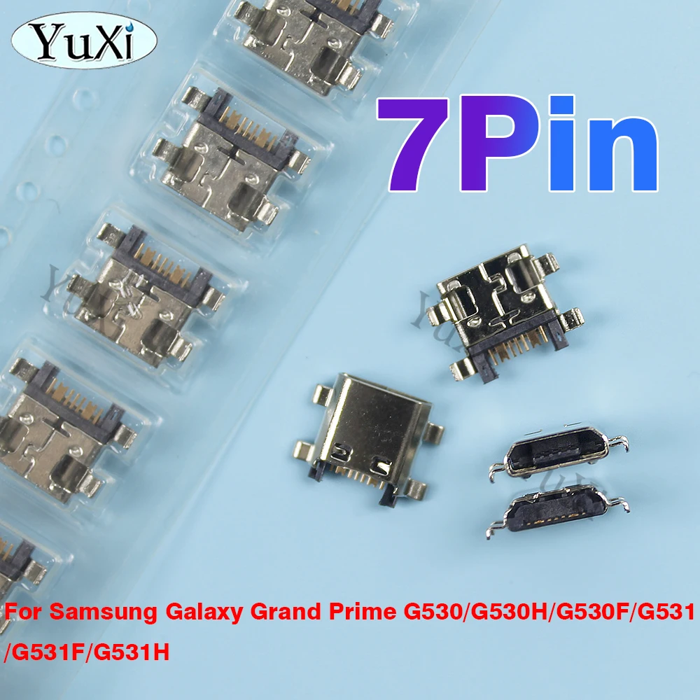 Conector de puerto de carga Micro USB, enchufe trasero de 7 pines para Samsung Galaxy Grand Prime G530, G530H, G530F, G531, G531F, G53, 5 uds.