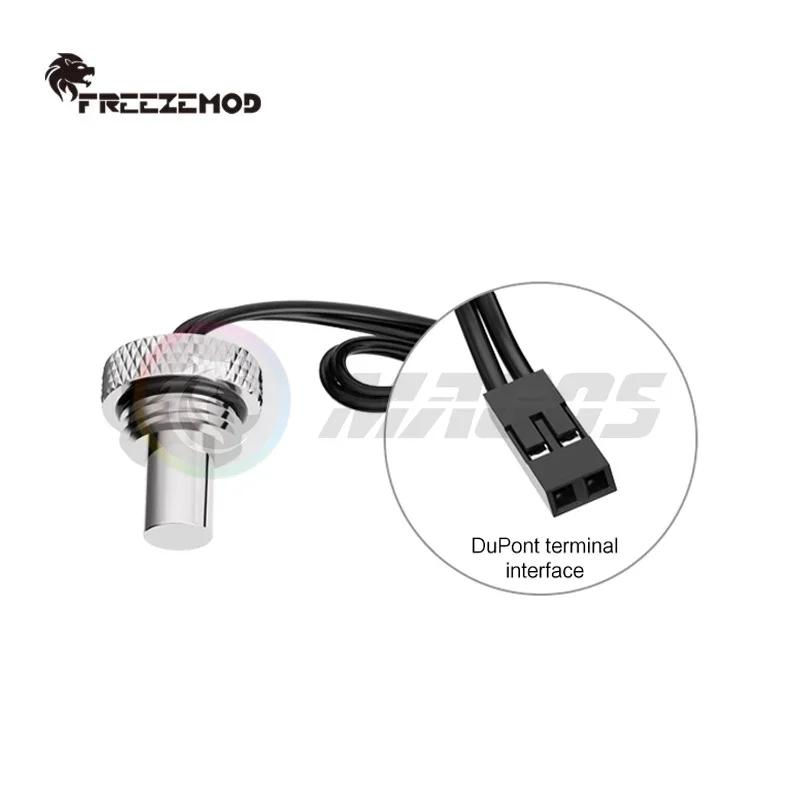 FREEZEMOD enchufe de medición de temperatura de refrigeración por agua 3950 Sensor de termómetro 10K impermeable, corto o largo, DT-CWD DT-CWC - imagen 5