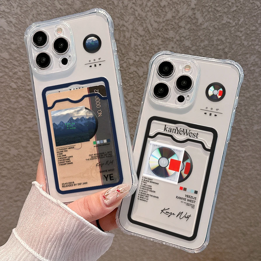 Funda transparente para tarjetas de álbum, carcasa para OPPO A16, A15, A74, A54, A98, Reno 6, 7, 8, Realme, C55, C53, C35, C33, C31, 9I, 5G, Kanye West - imagen 3
