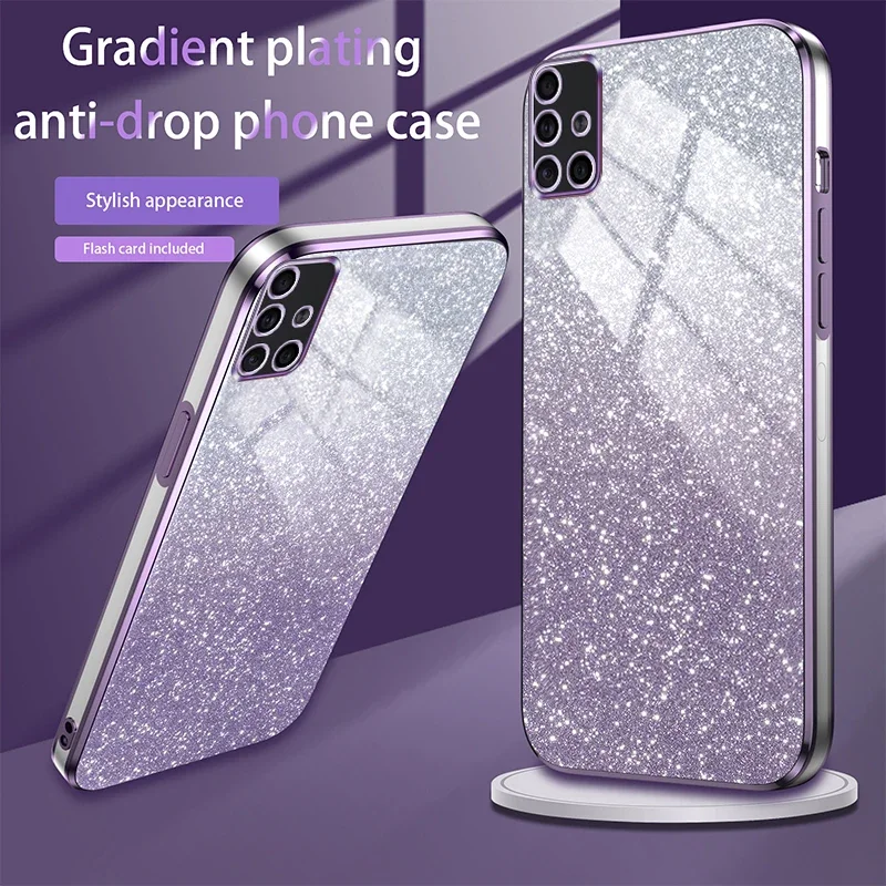 Funda de silicona chapada con purpurina brillante para Samsung Galaxy, funda trasera suave para Samsung Galaxy A13, A21S, A31, A51, A71, A20, A30, A30S, A50, A70, A20S, A22, A32 - imagen 4