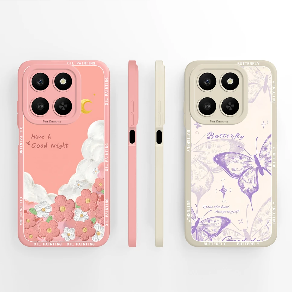 Para Honor X7D X7C X7A X7 4G 5G funda de teléfono Retro mariposa suave silicona líquida cobertura completa Shell para Honor X 7 cubierta anticaída - imagen 4