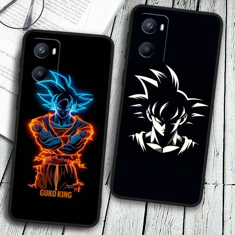 Anime d-dragon Ball Saiyan para OPPO Reno 11 10 9 8 7 6 5 4 2 Z SE Lite Plus Pro 4G 5G funda de teléfono negra - imagen 2